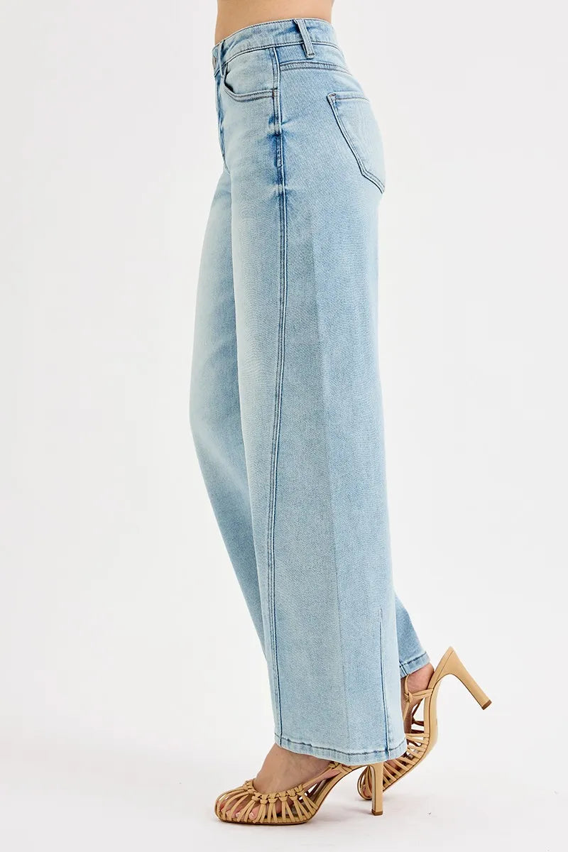 RISEN Full Size Mid Rise Fit Barrel Jeans