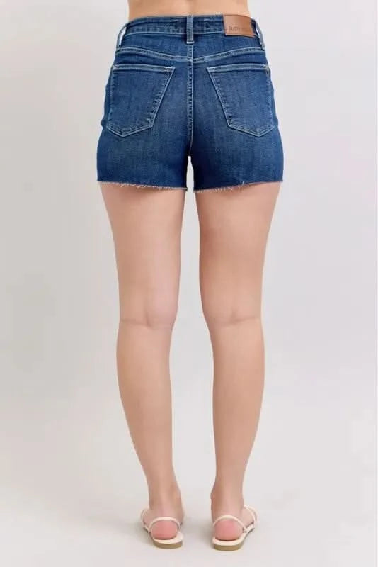 Judy Blue Full Size High Waist Criss-Cross Waistband Denim Shorts