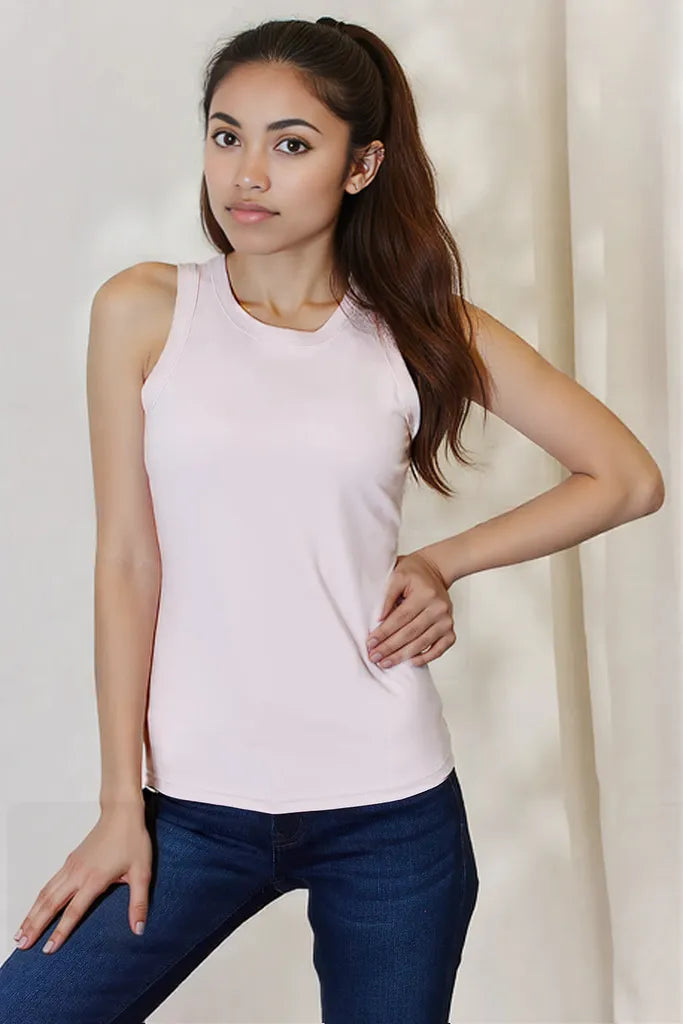 Basic Bae Full Size Round Neck Slim Tank Lilac