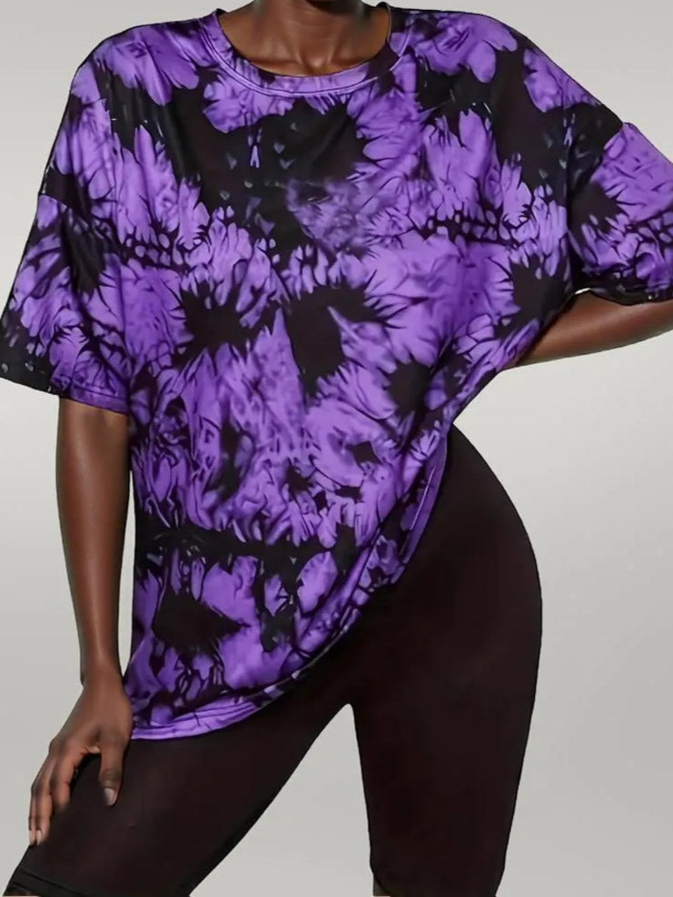 Tie-Dye Round Neck Short Sleeve T-Shirt
