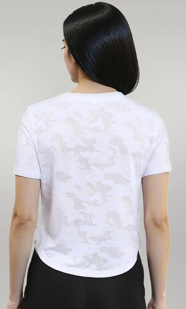 Ice Silk Mesh Round Neck Short Sleeve T-Shirt