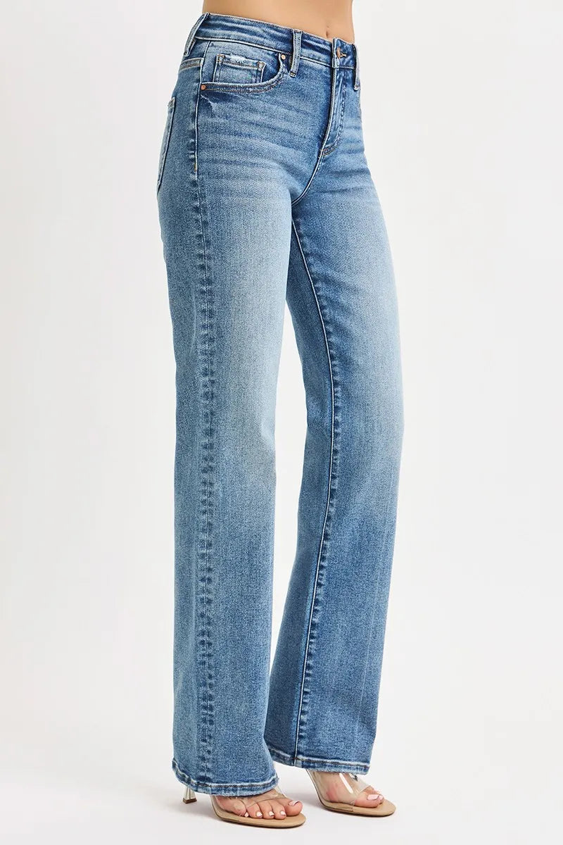 RISEN Full Size Tummy Control High Rise Straight Jeans