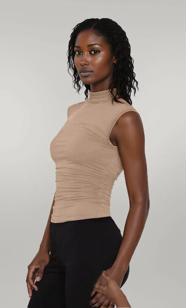 Lovelet Ruched Mock Neck Tank