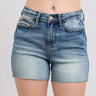 Judy Blue Full Size High Waist Star Seam Detail Denim Shorts