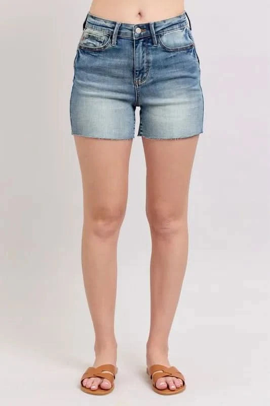 Judy Blue Full Size High Waist Star Seam Detail Denim Shorts