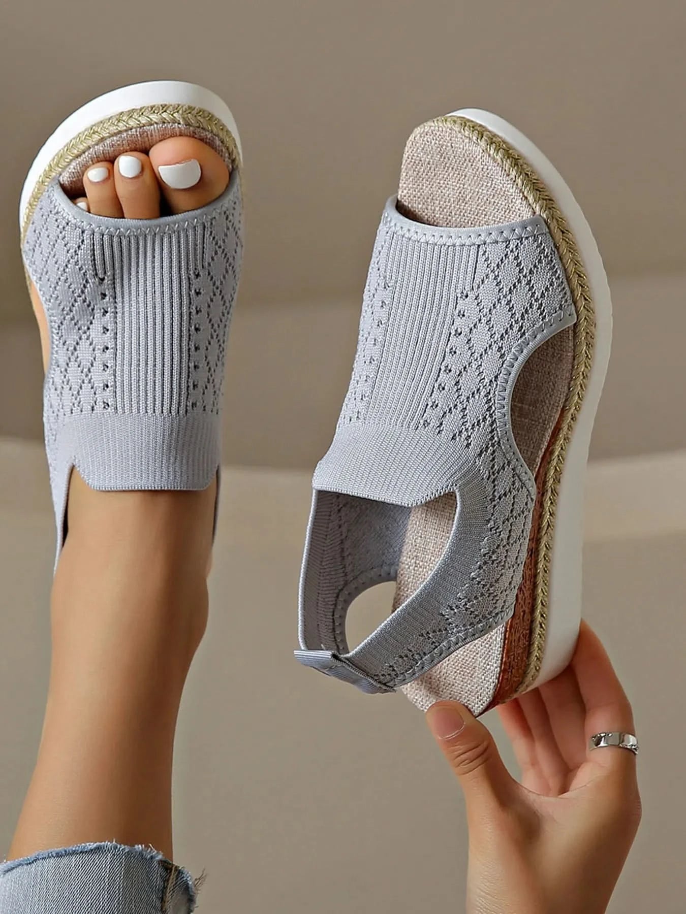 Open Toe Platform Wedge Sandals