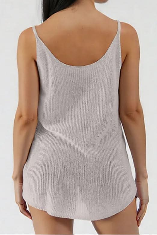 Scoop Neck Spaghetti Strap Knit Cami