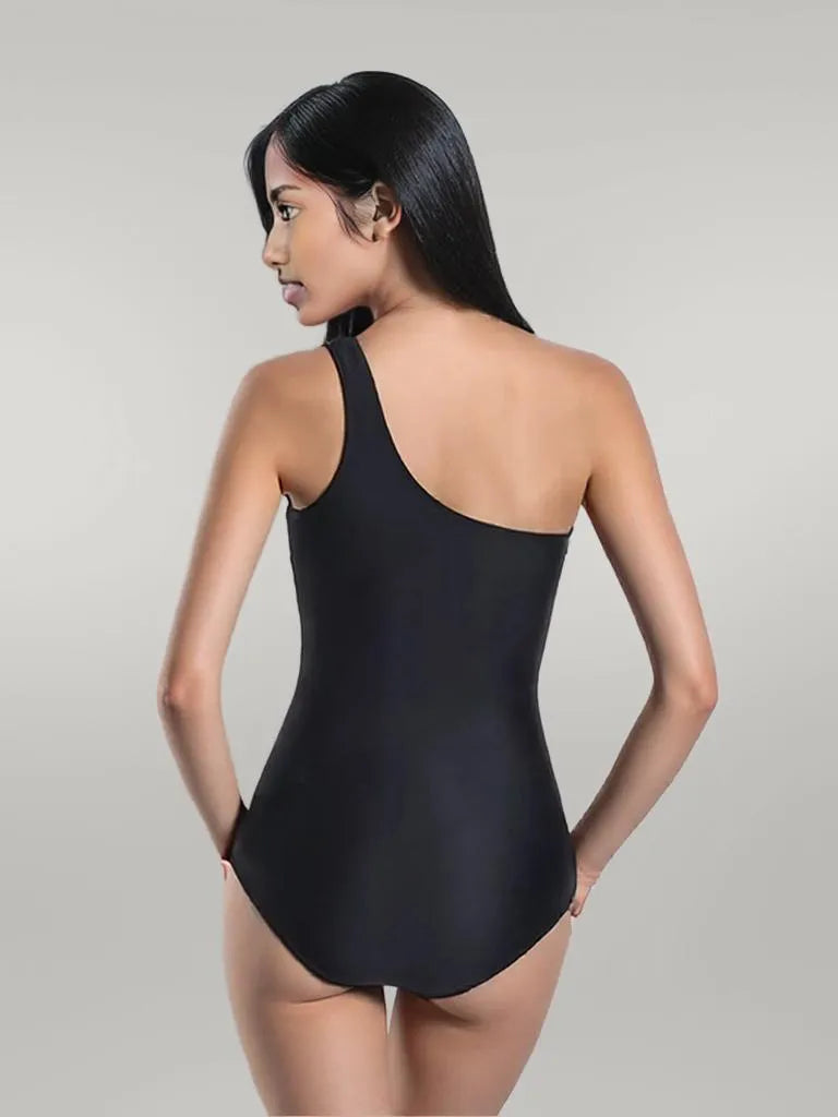 One Shoulder Polka Dot One-Piece Swimwear