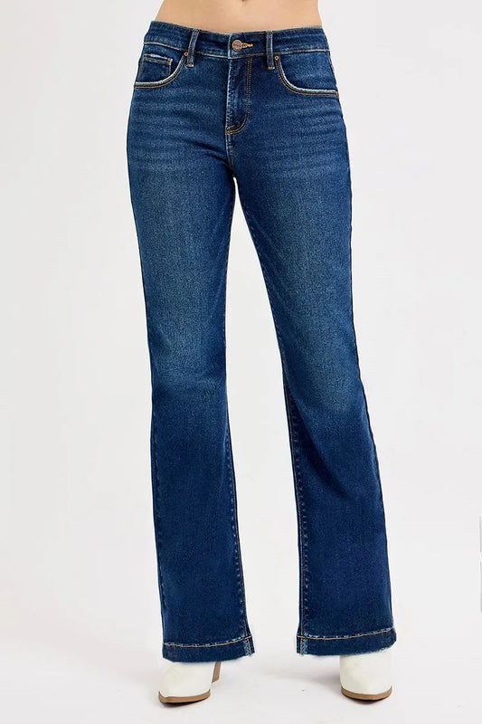 RISEN Full SIze Tummy Control Mid Rise Flare Jeans