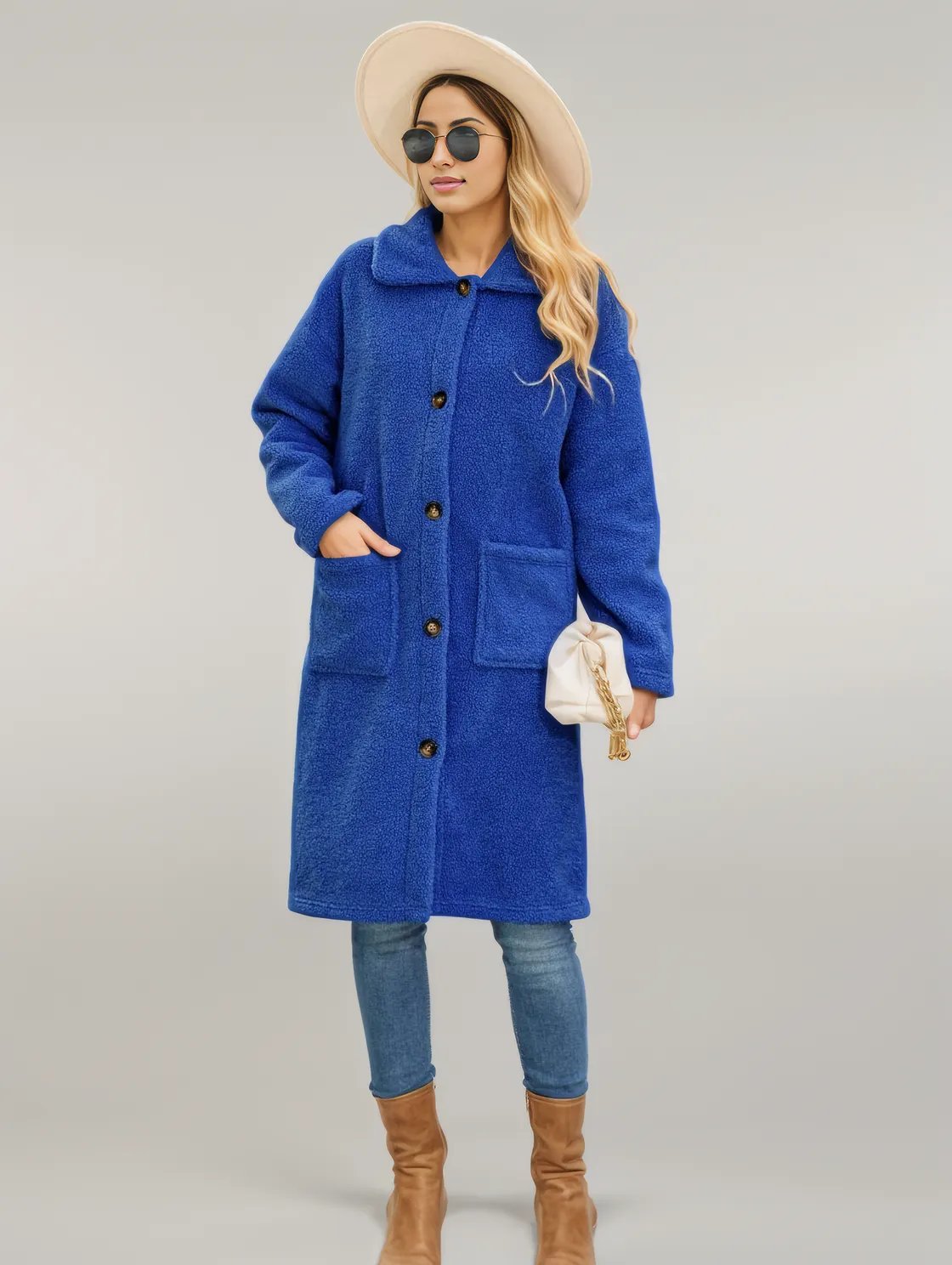 Collared Neck Button Down Coat
