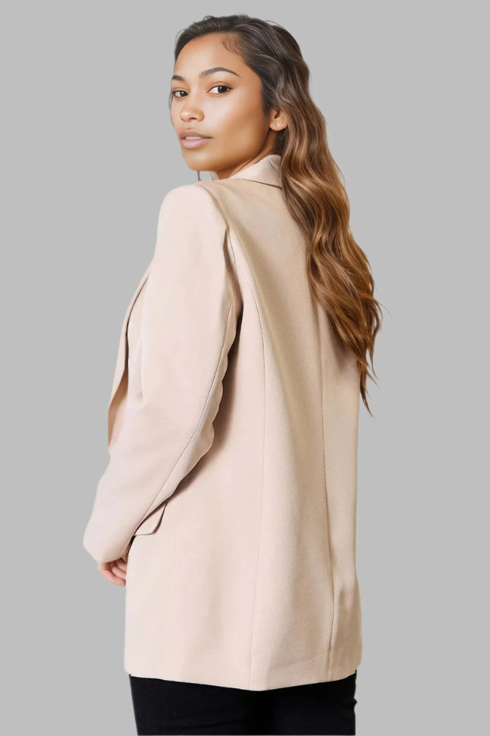 Devine Shawl Collar Long Sleeve Blazer