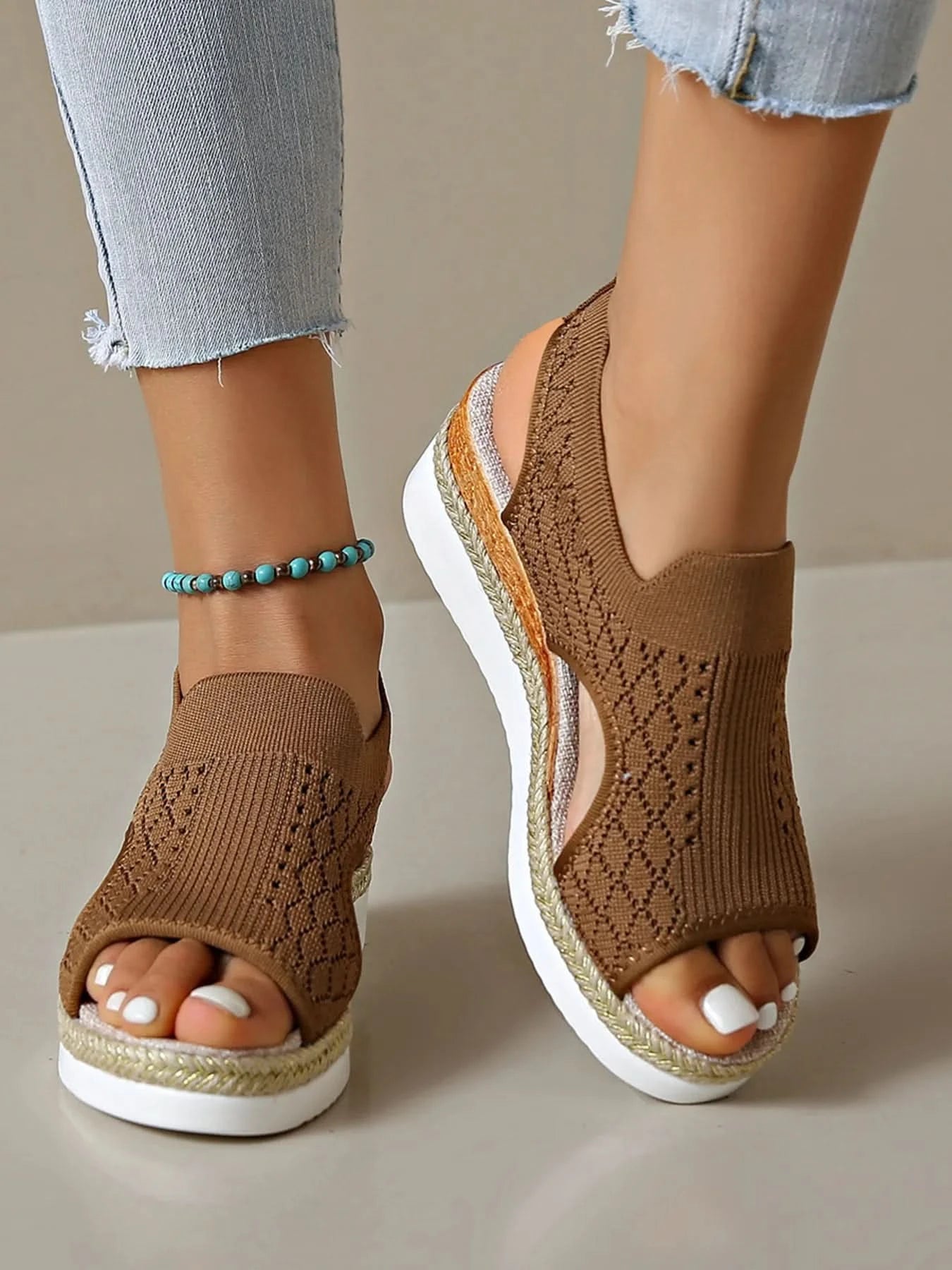 Open Toe Platform Wedge Sandals