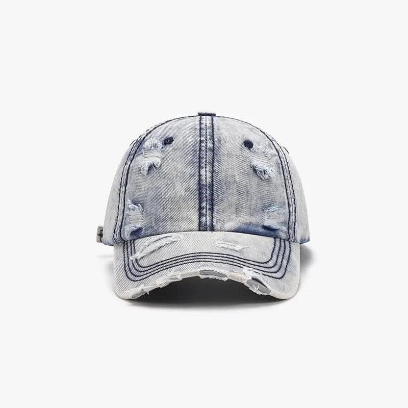 Distressed Cotton Baseball Cap Light One Size