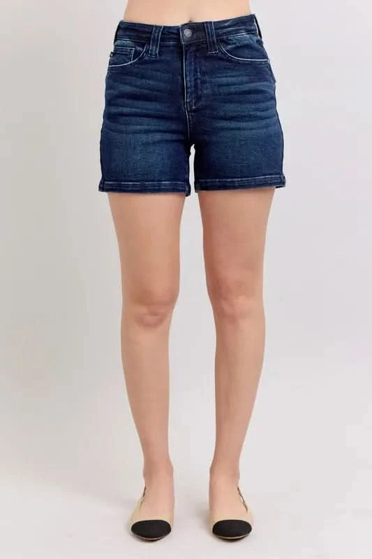 Judy Blue Full Size High Waist Back Flap Pocket Denim Shorts