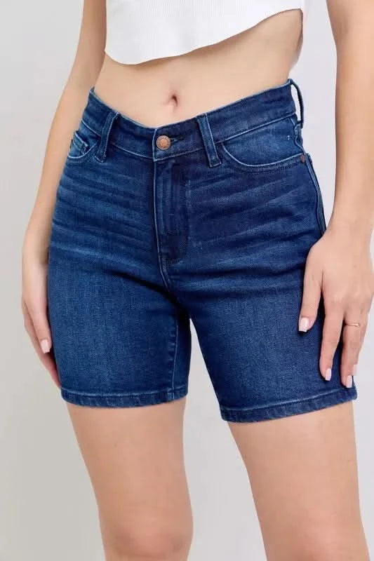 Judy Blue Full Size High Waist V-Front Bermuda DK