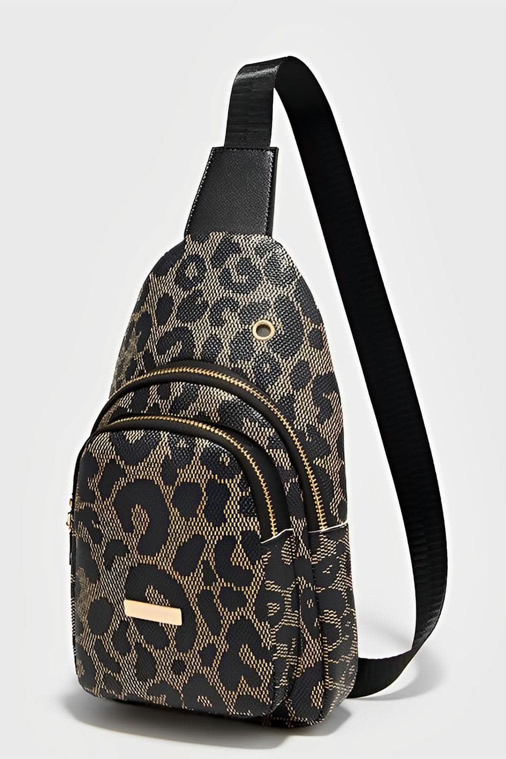 Leopard Print PU Sling Bag Leopard ONE SIZE Pu Leather