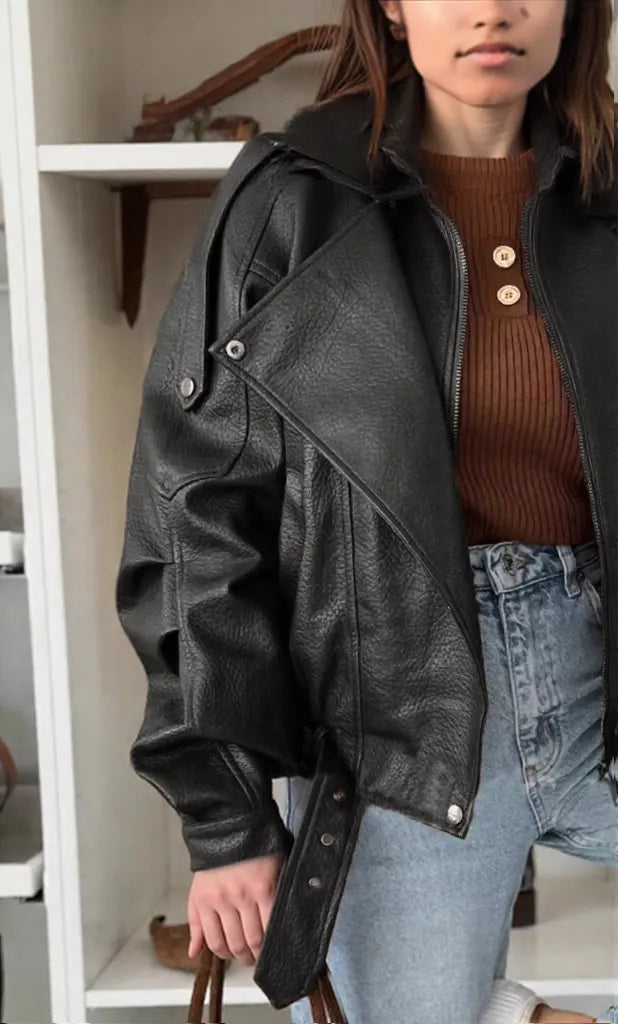 Leather Zip Up Jacket