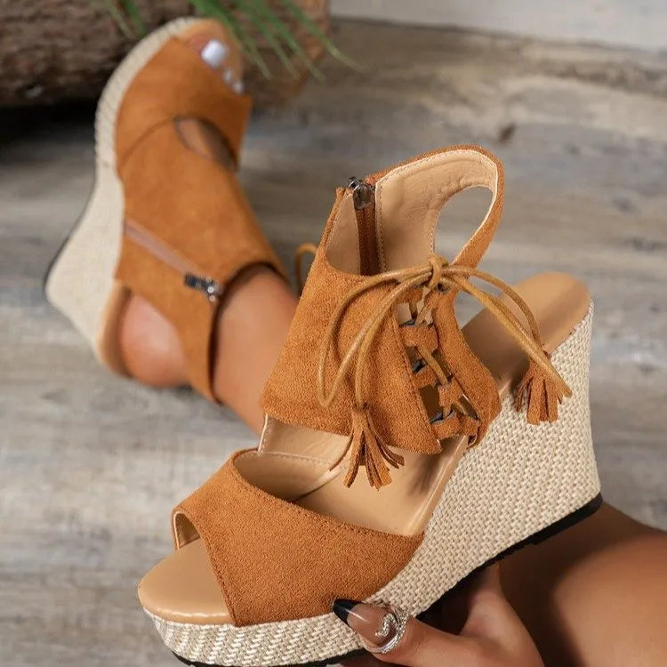 Peep Toe Wedge Sandals