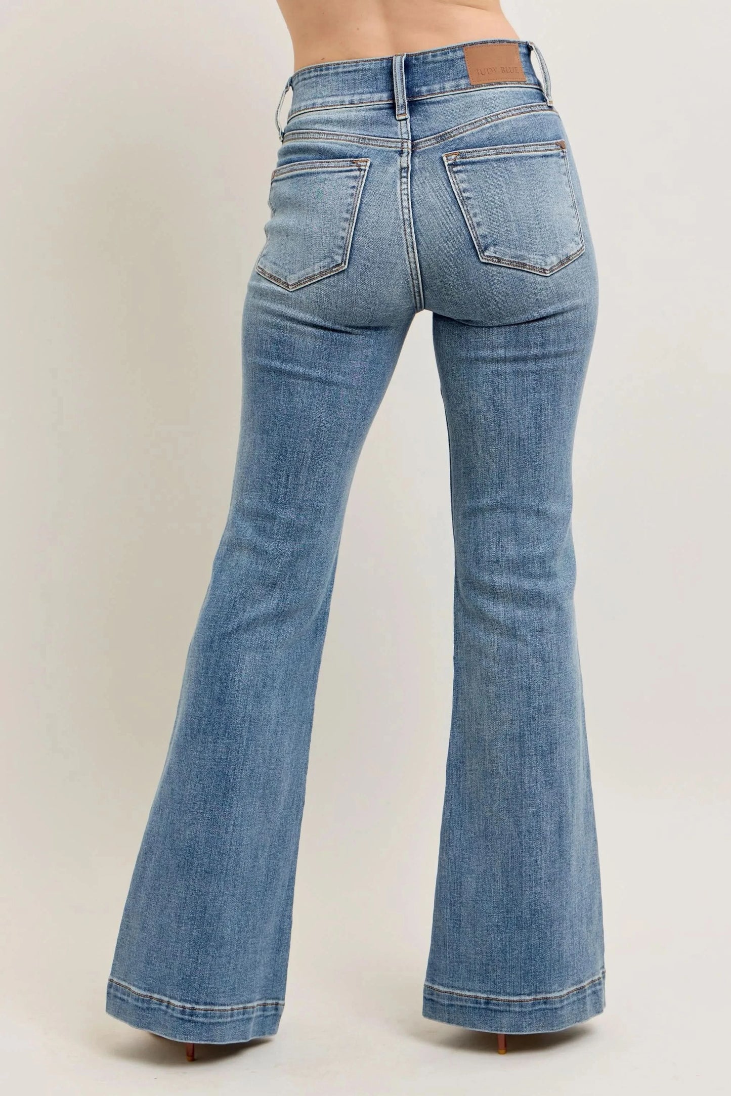 Judy Blue Full Size High-Waist Flare Denim Jeans with Front Seam Detail