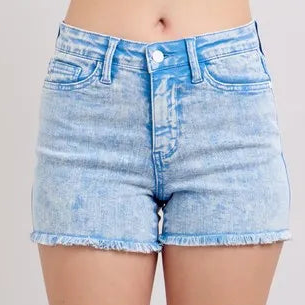 Judy Blue Full Size Mid Rise Garment Dyed Denim Shorts