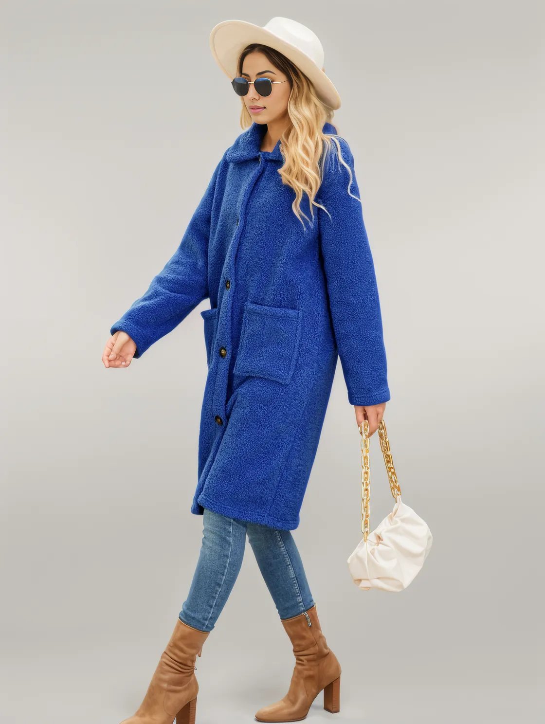 Collared Neck Button Down Coat