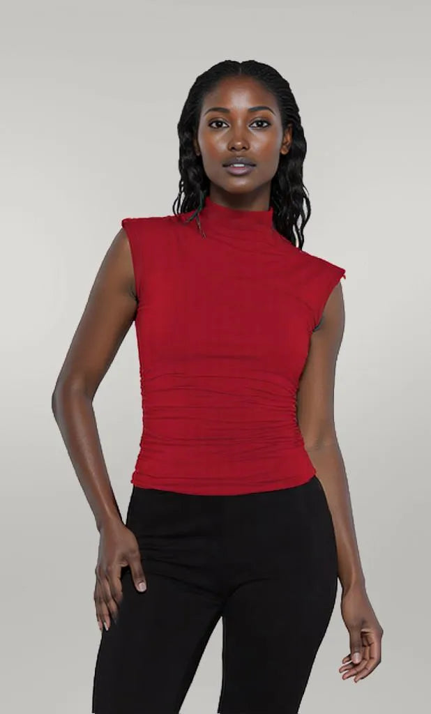 Lovelet Ruched Mock Neck Tank
