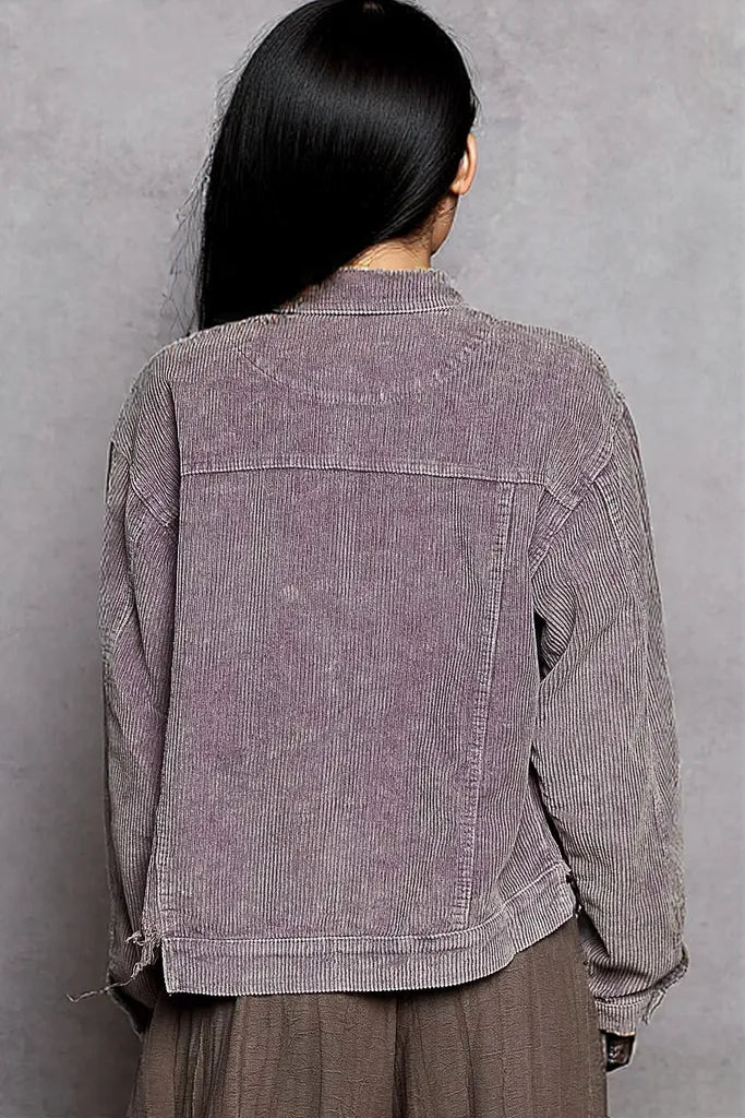 POL Button Down Corduroy Trucker Jacket