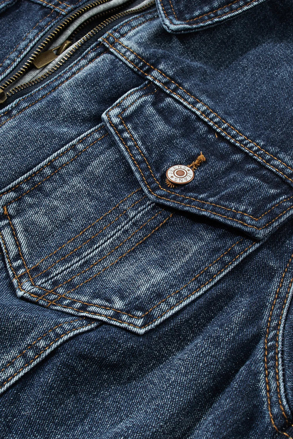 Two-Piece Hooded Zip-Up Denim Jacket