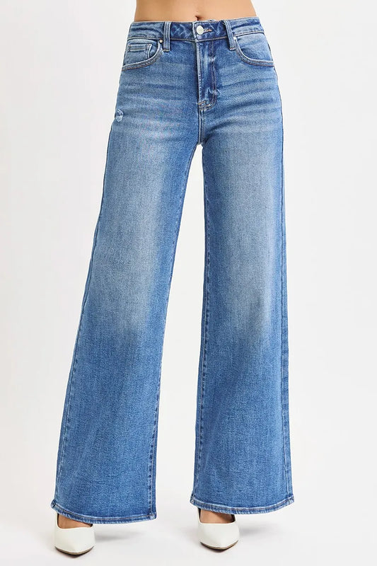RISEN Full Size High Rise Wide Leg Jeans