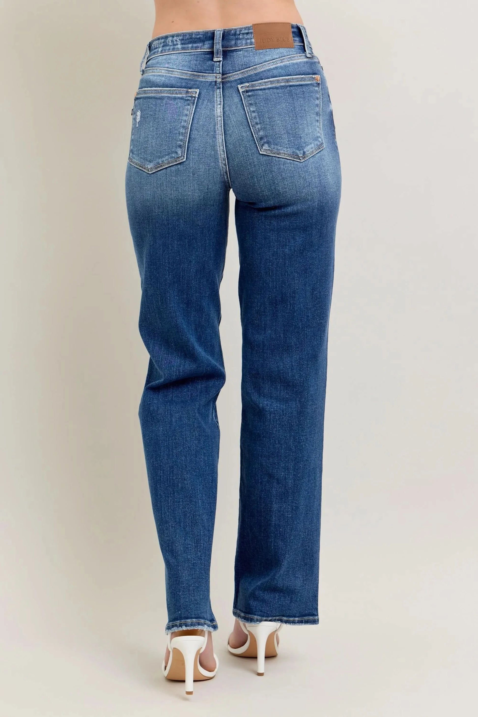 Judy Blue Full Size High Waist 90's Straight Leg Jeans DK