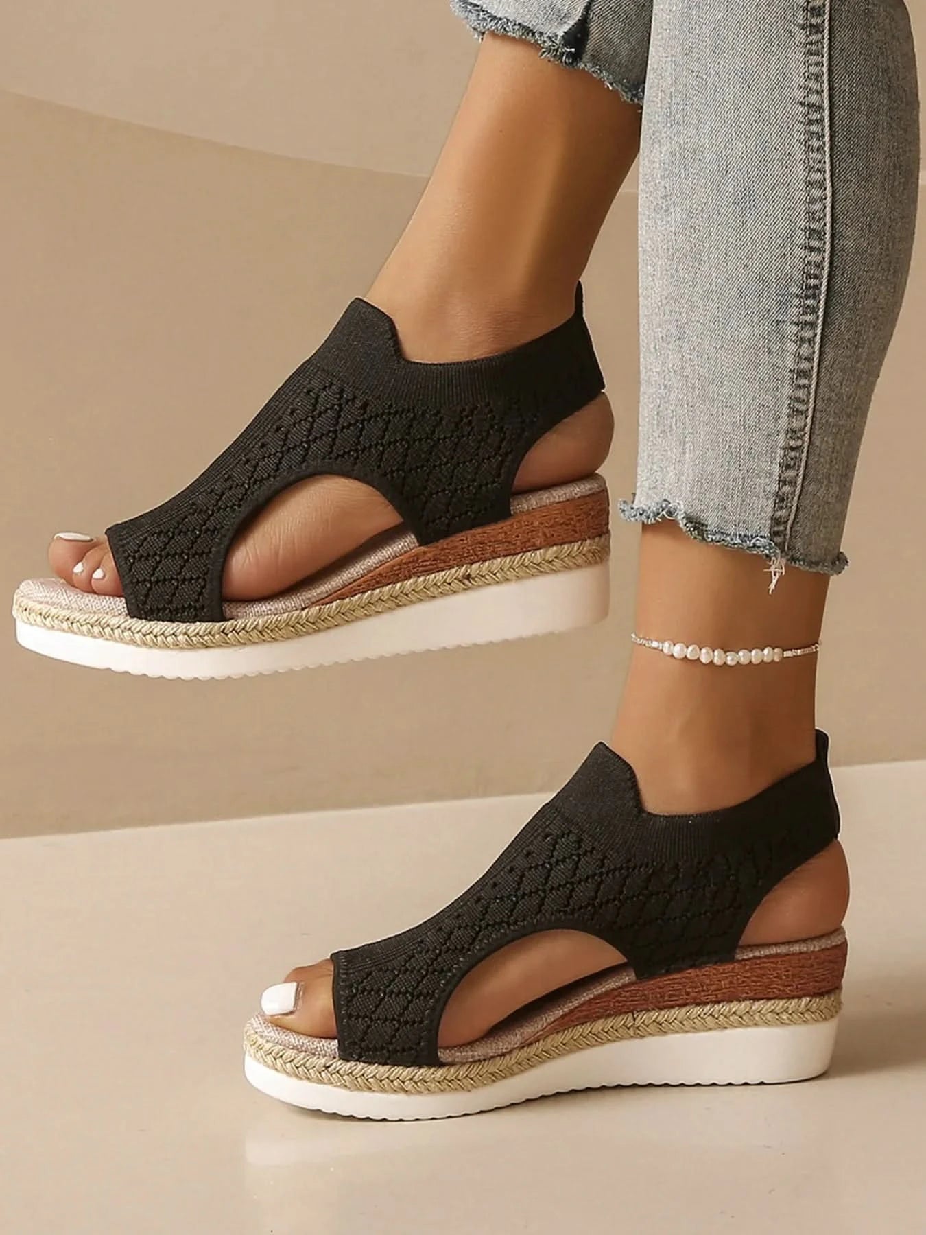 Open Toe Platform Wedge Sandals