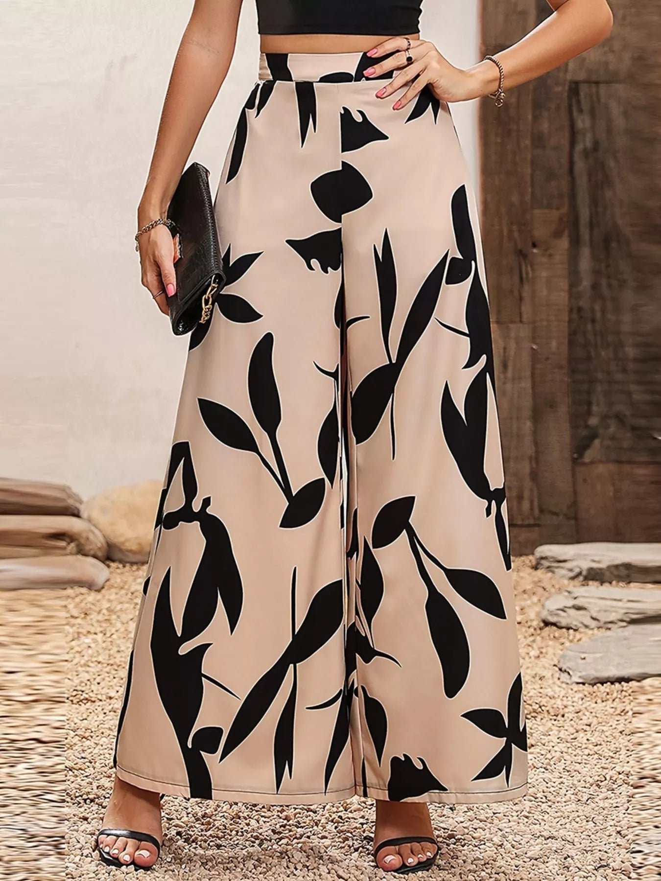 Printed Wide Leg Pants