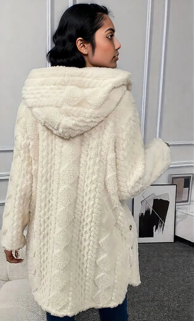 Faux Fur Teddy Coat with Button Front