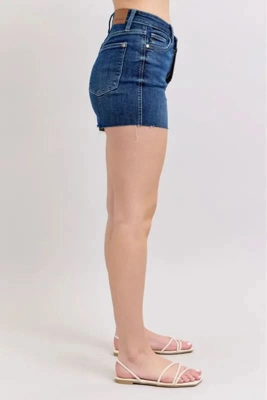 Judy Blue Full Size High Waist Criss-Cross Waistband Denim Shorts