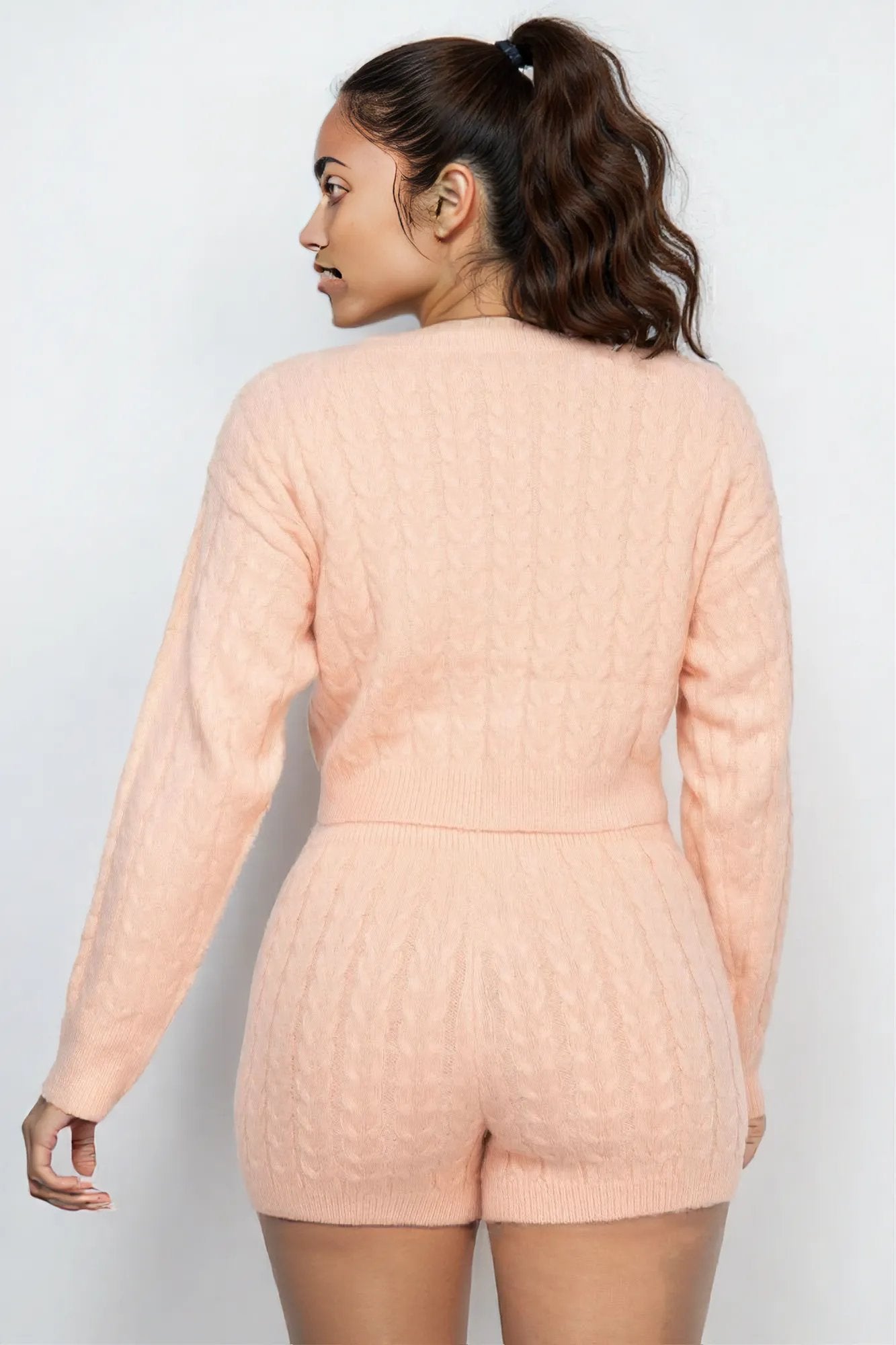 Ribbed Crop Top And Shorts Set