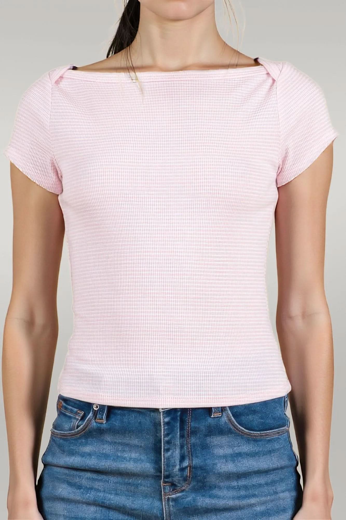Boat Neck Striped Tee