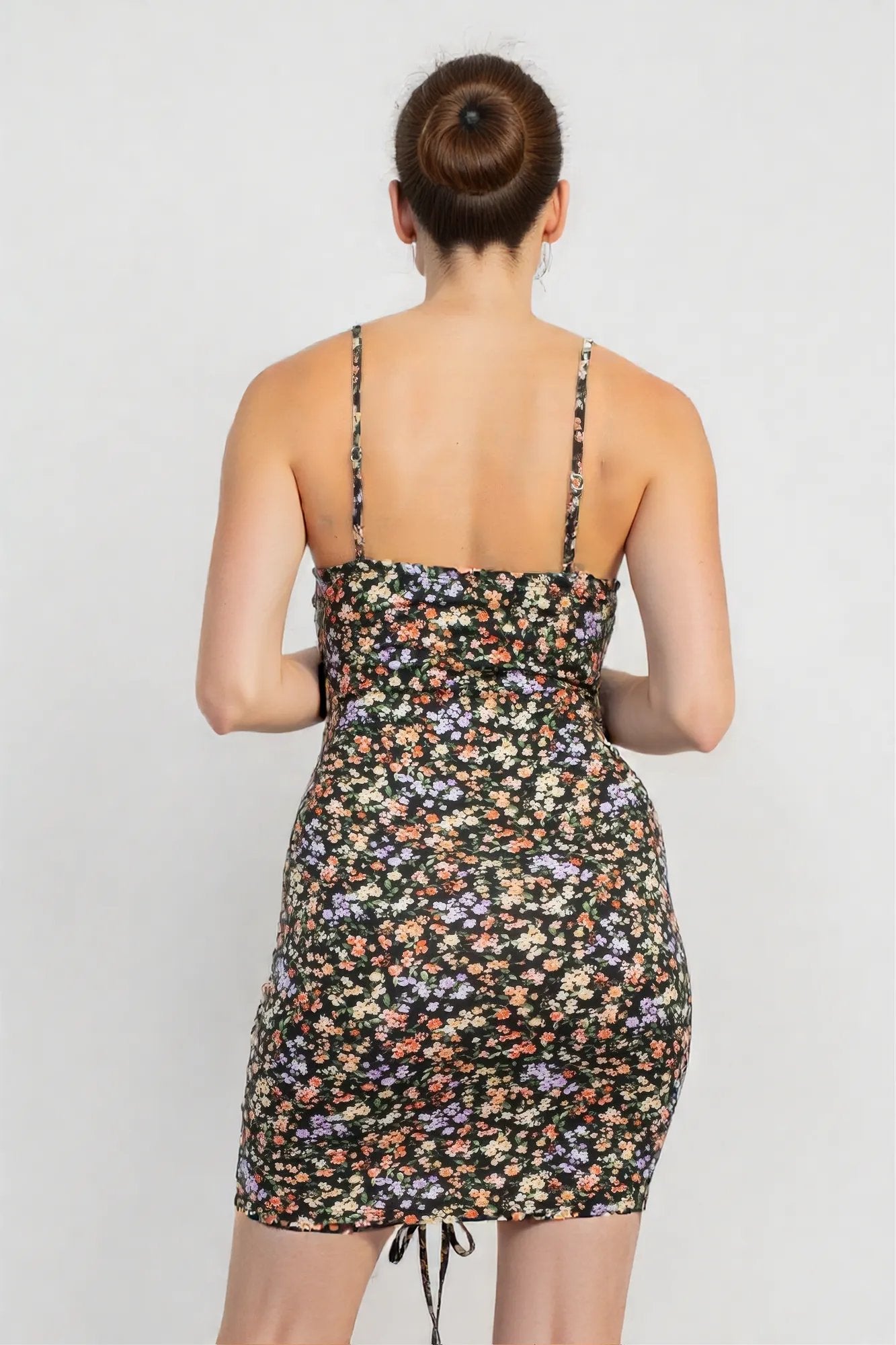 Ruched Floral Cami Dress