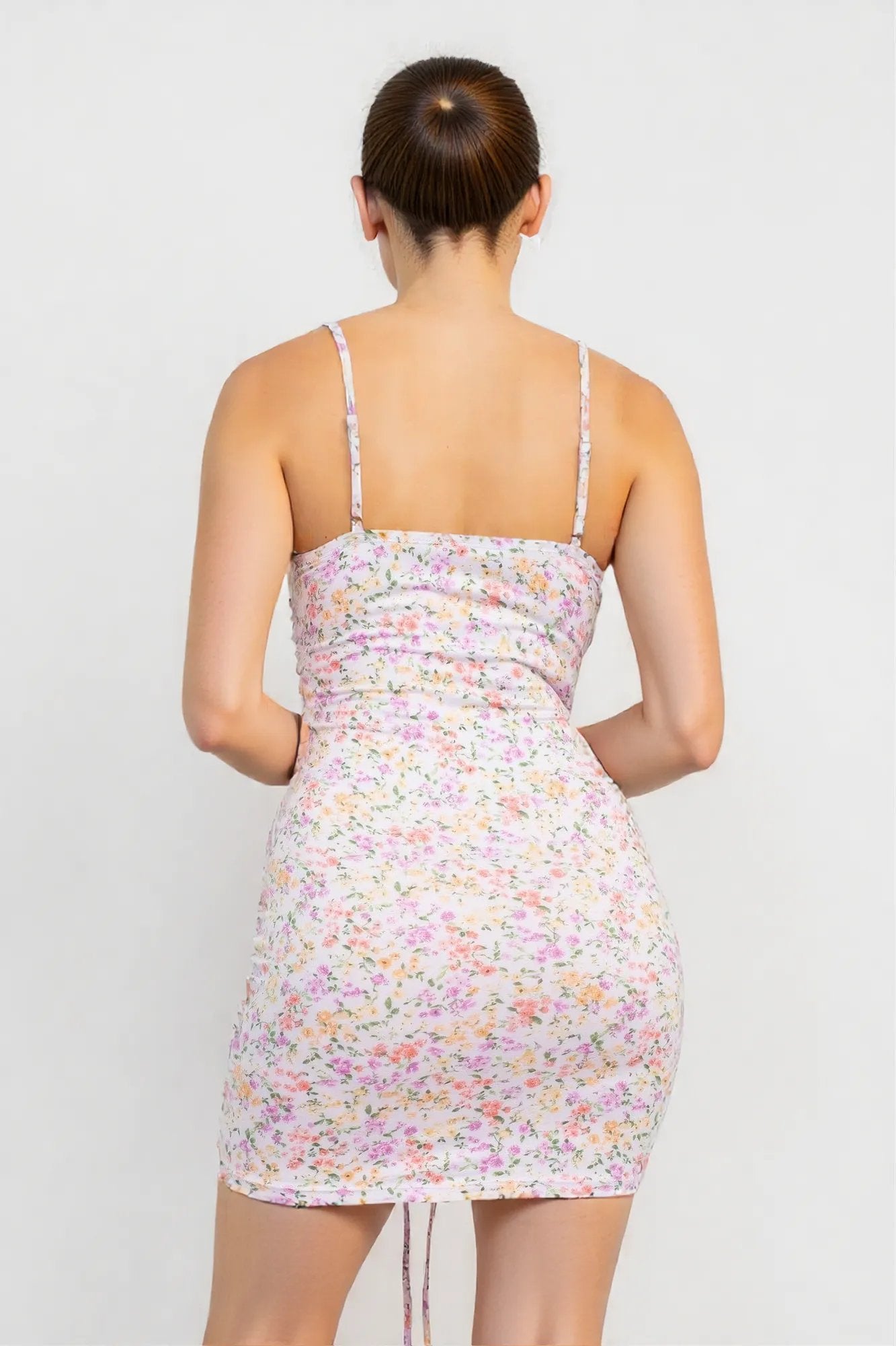Ruched Floral Cami Dress