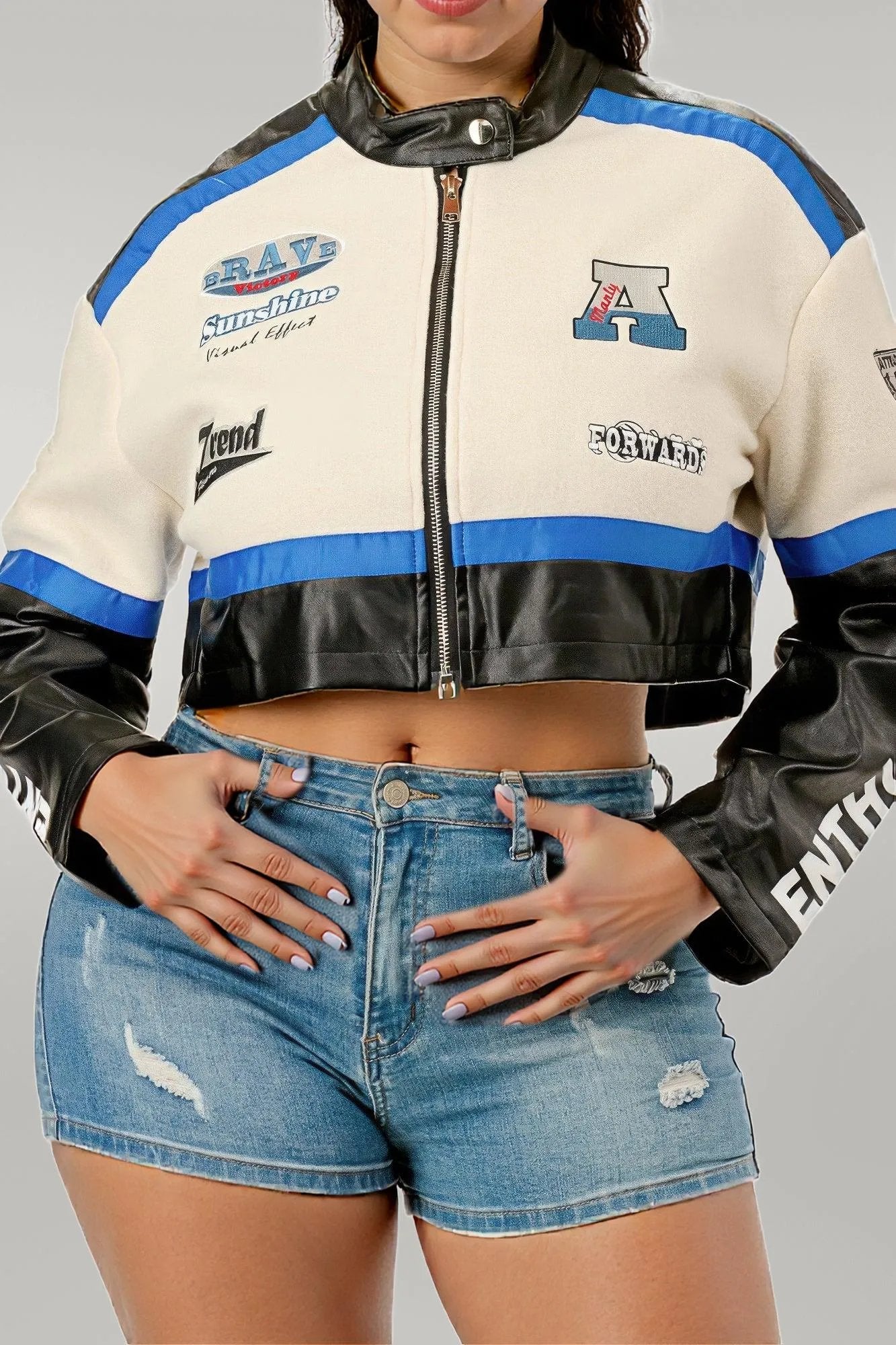 Colorblock Crop Jacket