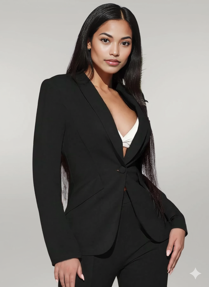 Single-Button Slim Fit Blazer