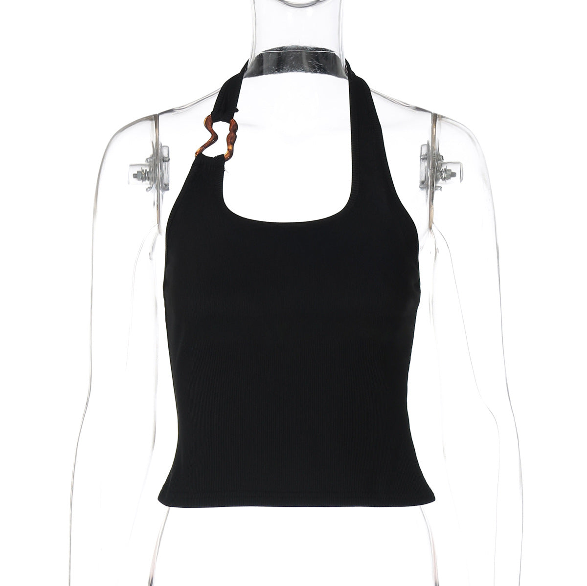 U Collar Halter Spaghetti Straps Top