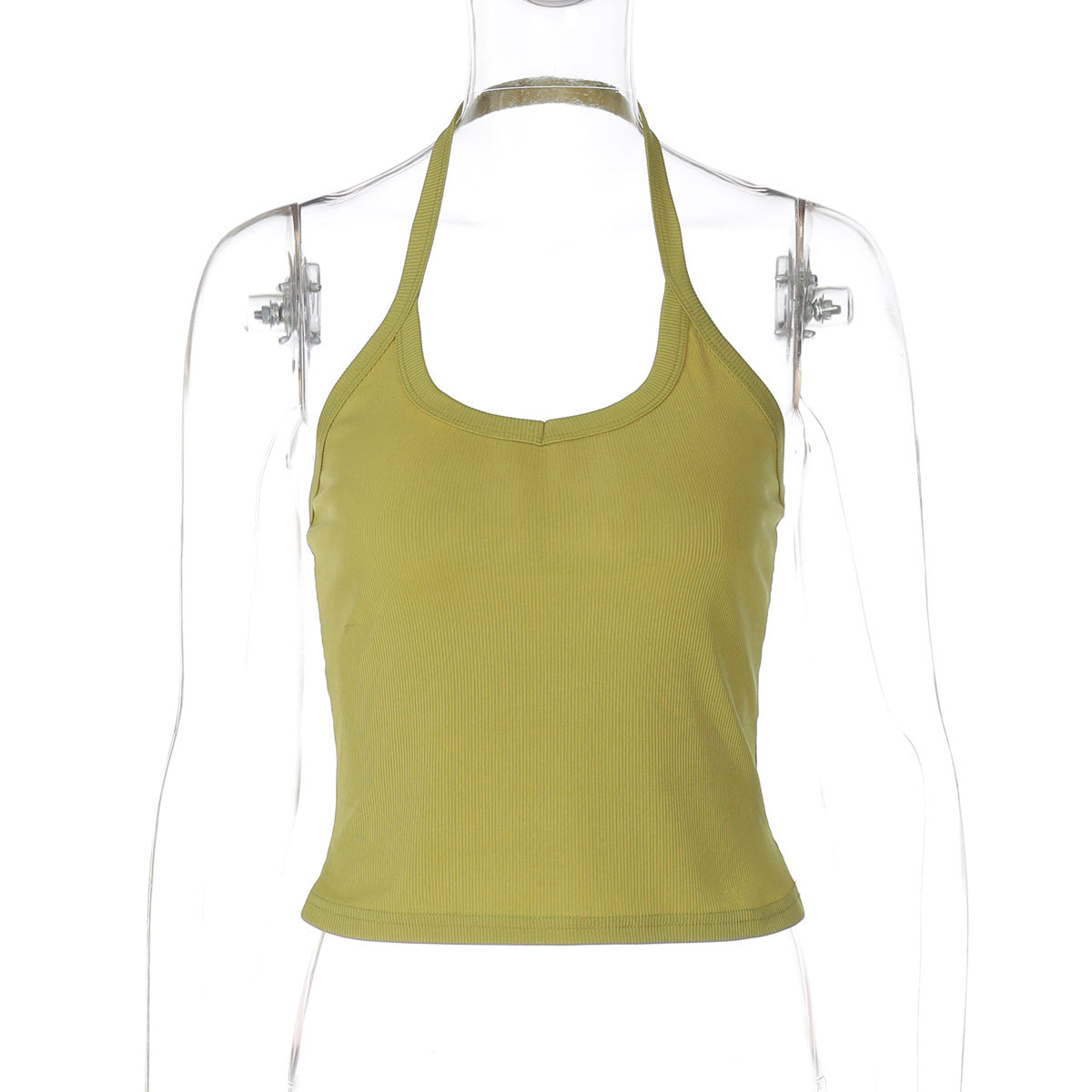 Knitted Vest Sexy Slim Halter Solid Color Top