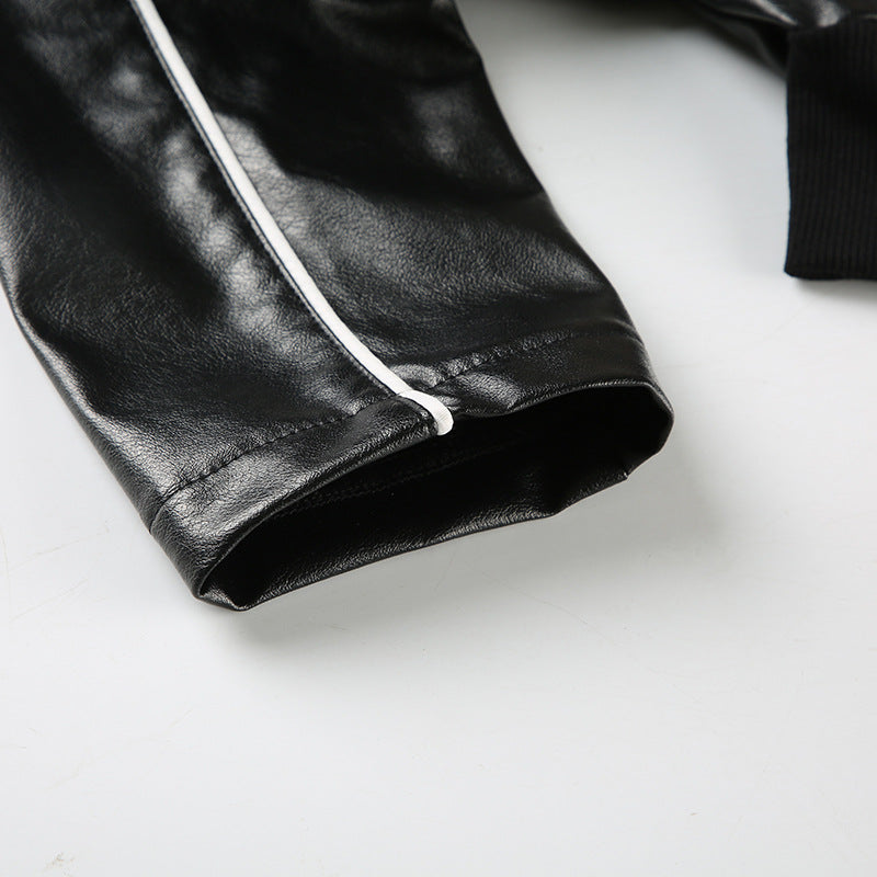 Personality Locomotive PU Leather Jacket