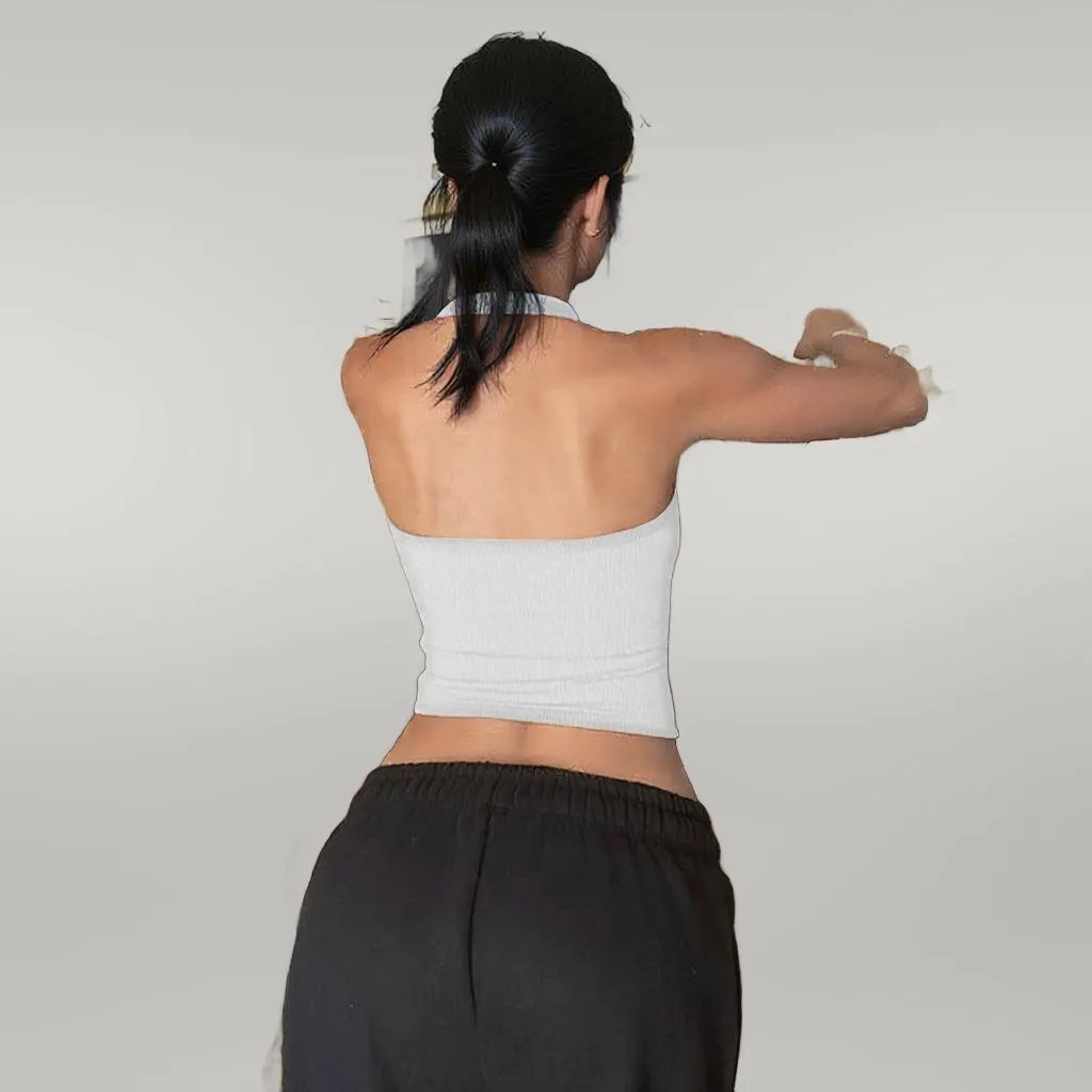 U Collar Halter Spaghetti Straps Top