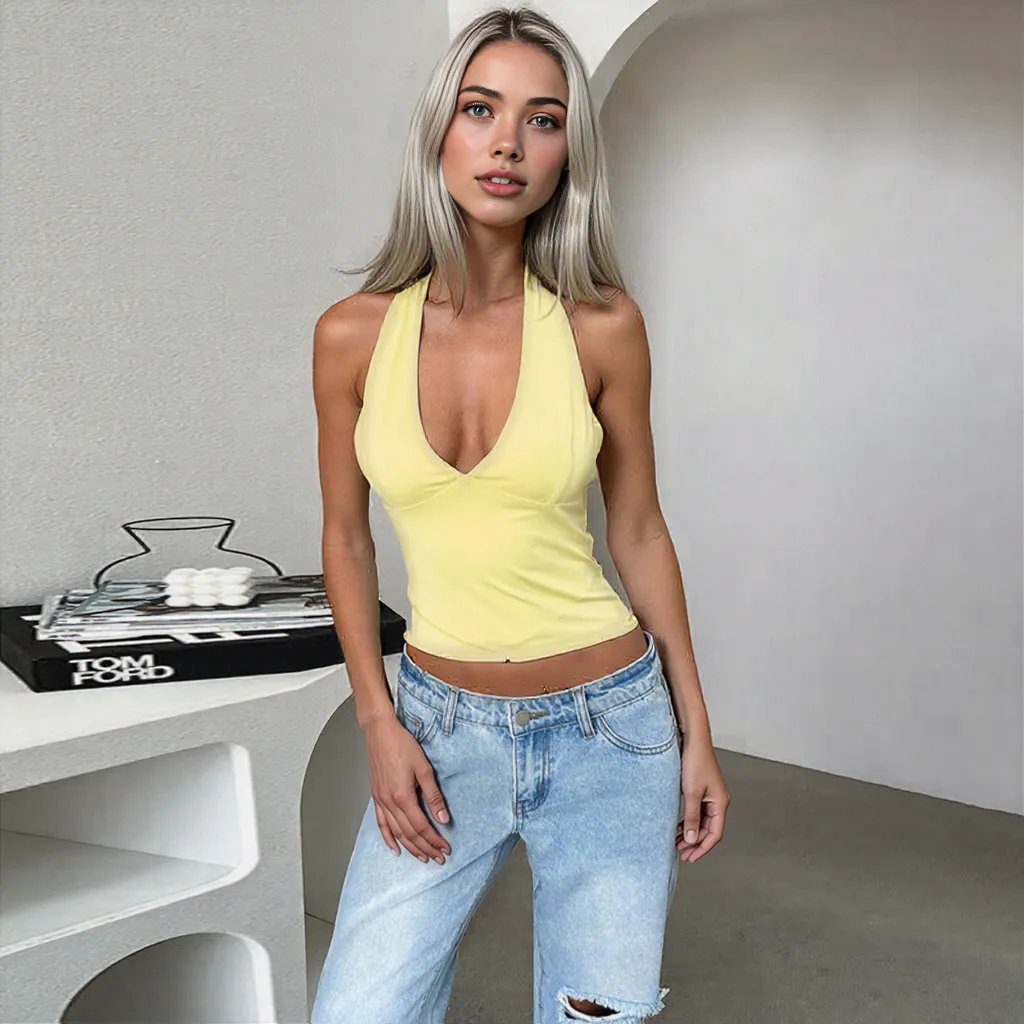 Halter Lace up Camisole Women Sexy Top