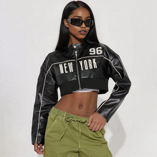 Personality Locomotive PU Leather Jacket