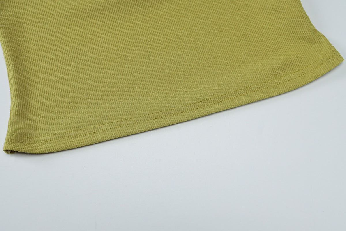 Knitted Vest Sexy Slim Halter Solid Color Top