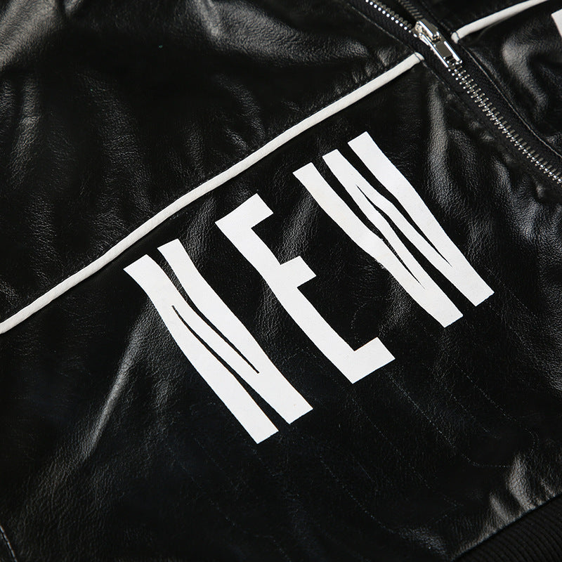 Personality Locomotive PU Leather Jacket