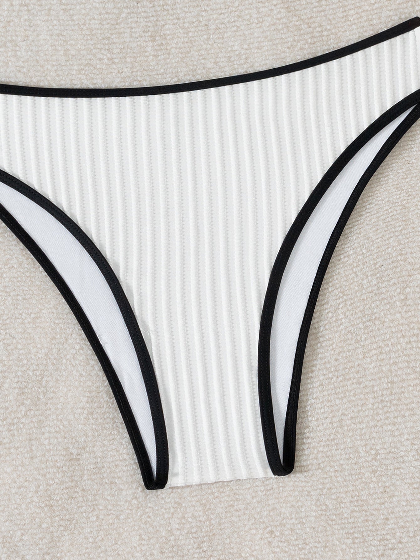 Black White Swimsuit Bare Back Sexy Swimsuit