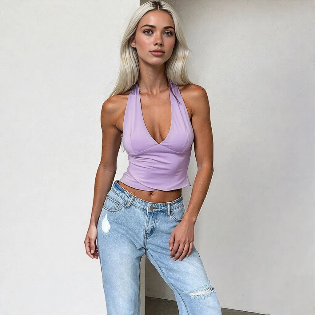 Halter Lace up Camisole Women Sexy Top